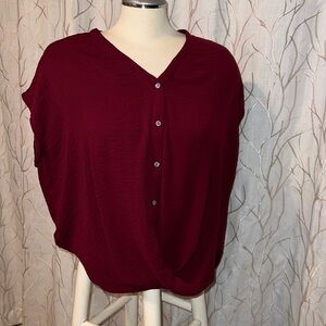 Hi-Lo blouse. Maroon.